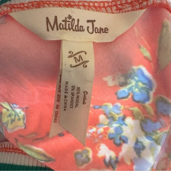 Matilda Jane Lets go together At Ease Maxi Dress Coral Floral Pockets Medium - Picture 8 of 9